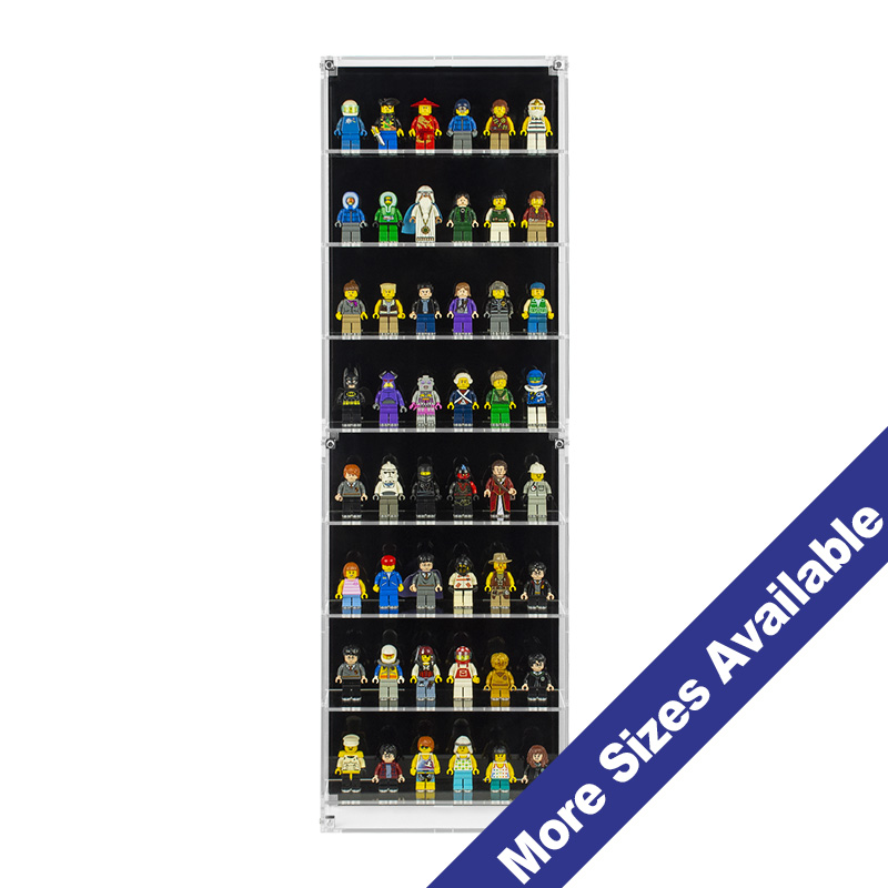 Wall Mounted Display Case for LEGO Minifigures 6 Minifigs Wide